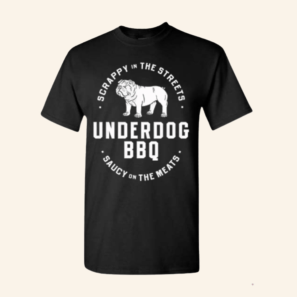 Underdog BBQ Merch Scrappy In The Streets T-Shirt Saucy On The Meats Shirt Gifts For Him - Lily Birch Market
