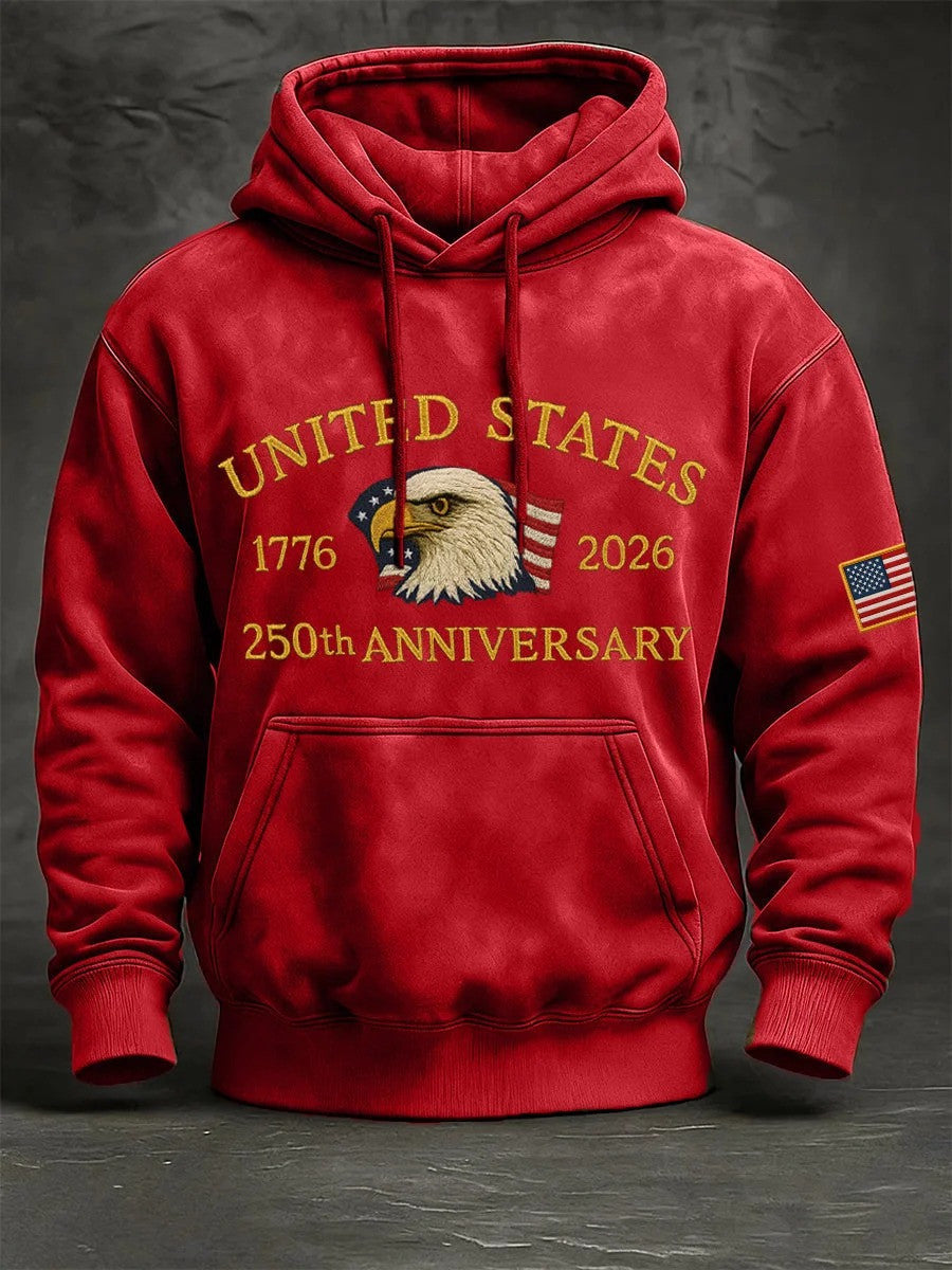 United States 250th Anniversary Hoodie 250Th Anniversary Of USA Patriotic Apparel For Men - Lilybirchmarket