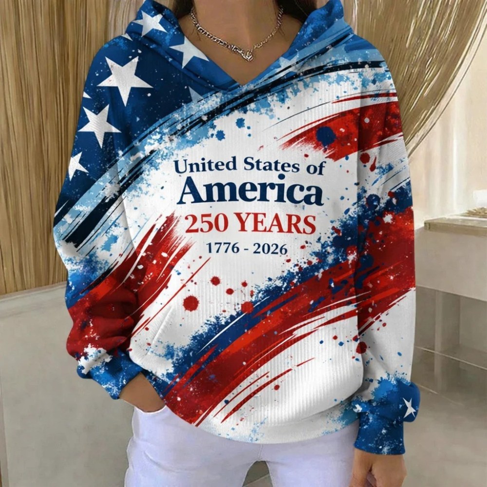 United States Of America 250 Years Anniversary Hoodie Women's 1776 2026 Merch Patriotic Gifts - Lilybirchmarket