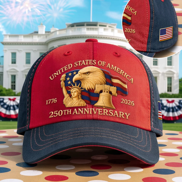 United States Of America 250th Anniversary Hat Proud Military Patriotic Hat Gifts For Dad - Lilybirchmarket