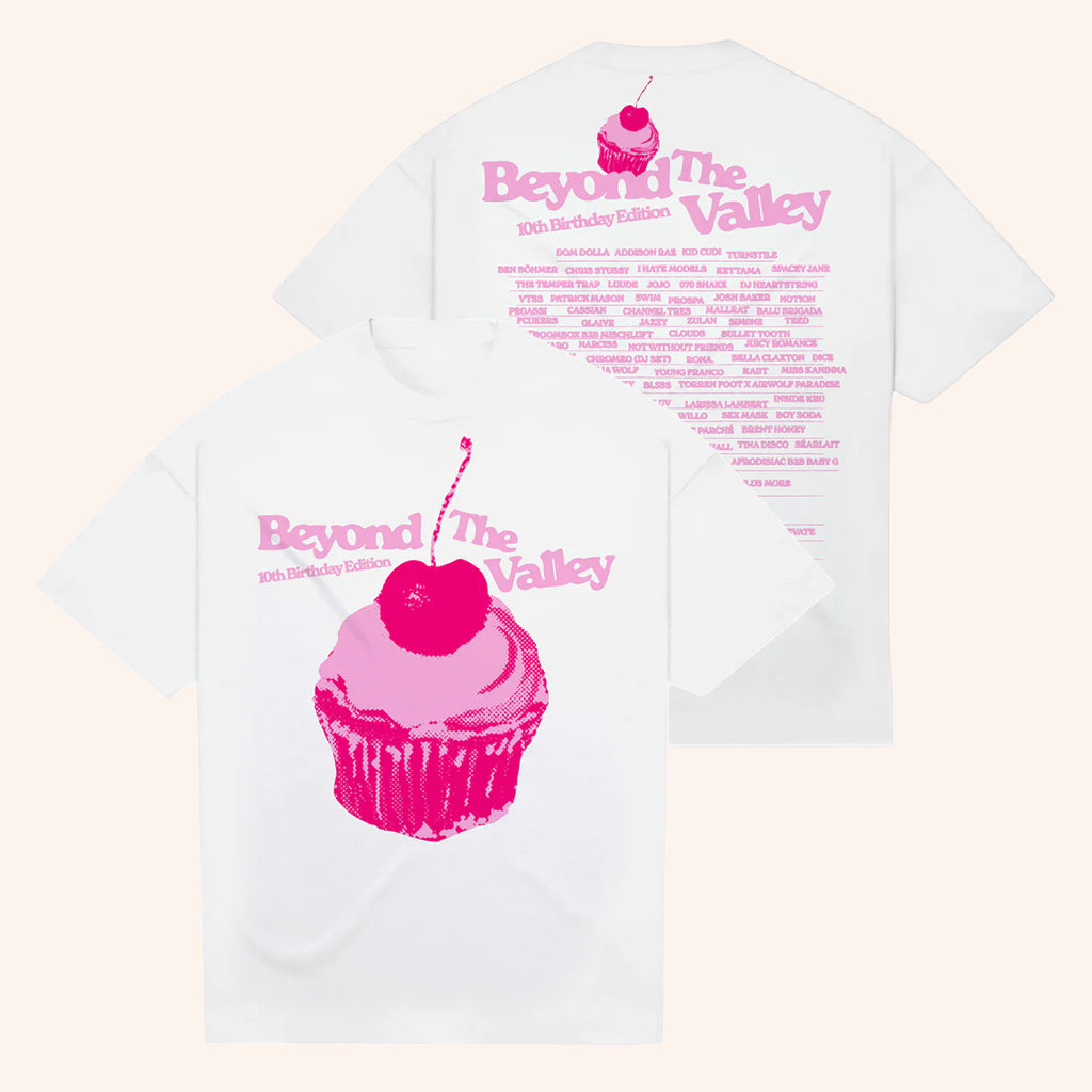 Untitled Group Merch Beyond The Valley 10th Birthday Cupcake T-Shirt White Gifts For Her - Lily Birch Market