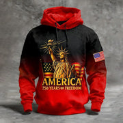 US 250 Years Of Freedom 1776 2026 Hoodie Statue Of Liberty America Land Of The Free Hoodie - Lilybirchmarket