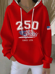 US 250 Years Of Freedom Since 1776 Hoodie Patriotic Apparel Gift For Mother - Lilybirchmarket