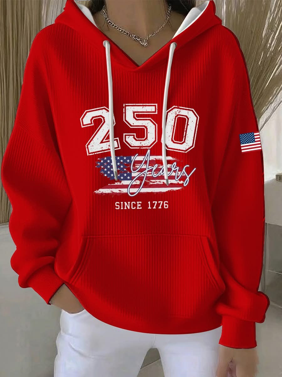 US 250 Years Of Freedom Since 1776 Hoodie Patriotic Apparel Gift For Mother - Lilybirchmarket