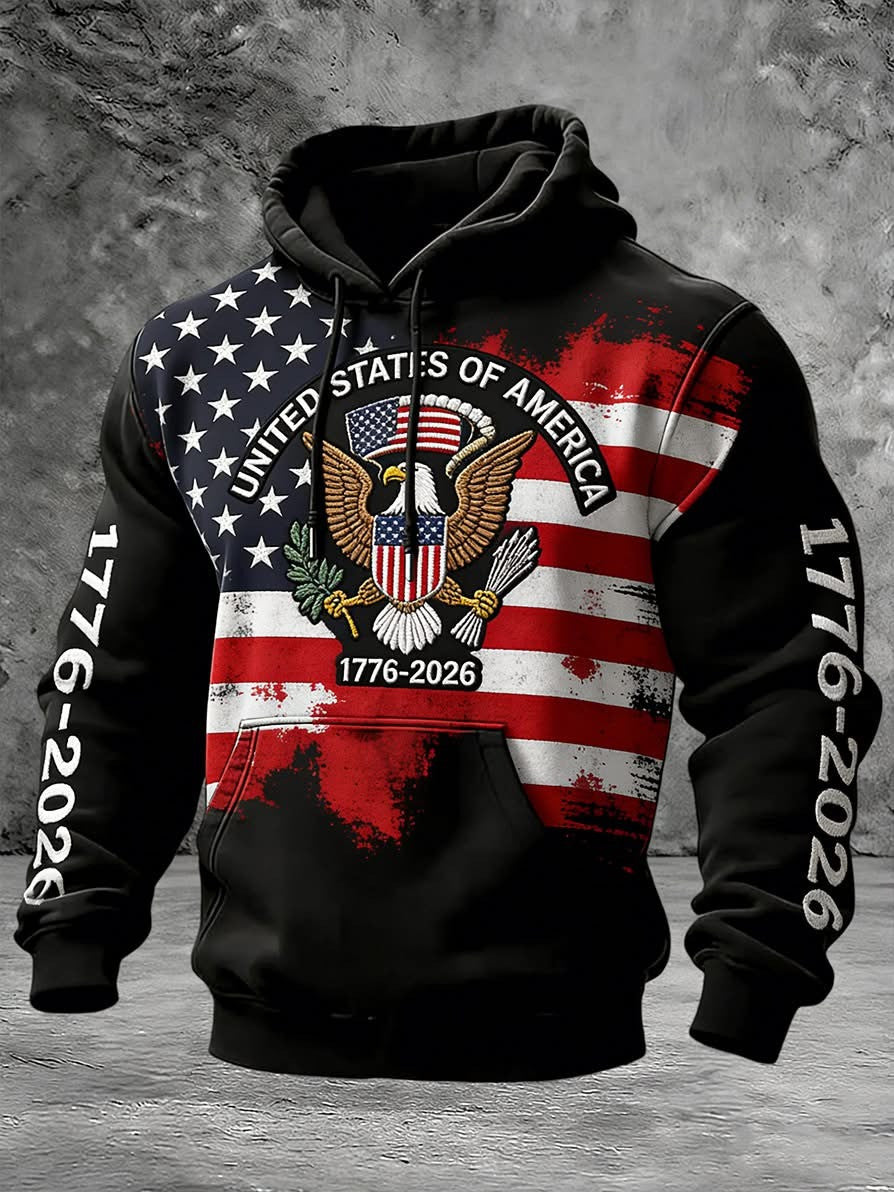 US 250Th Anniversary 1776 2026 Hoodie American Flag Apparel Independence Day Gifts - Lilybirchmarket