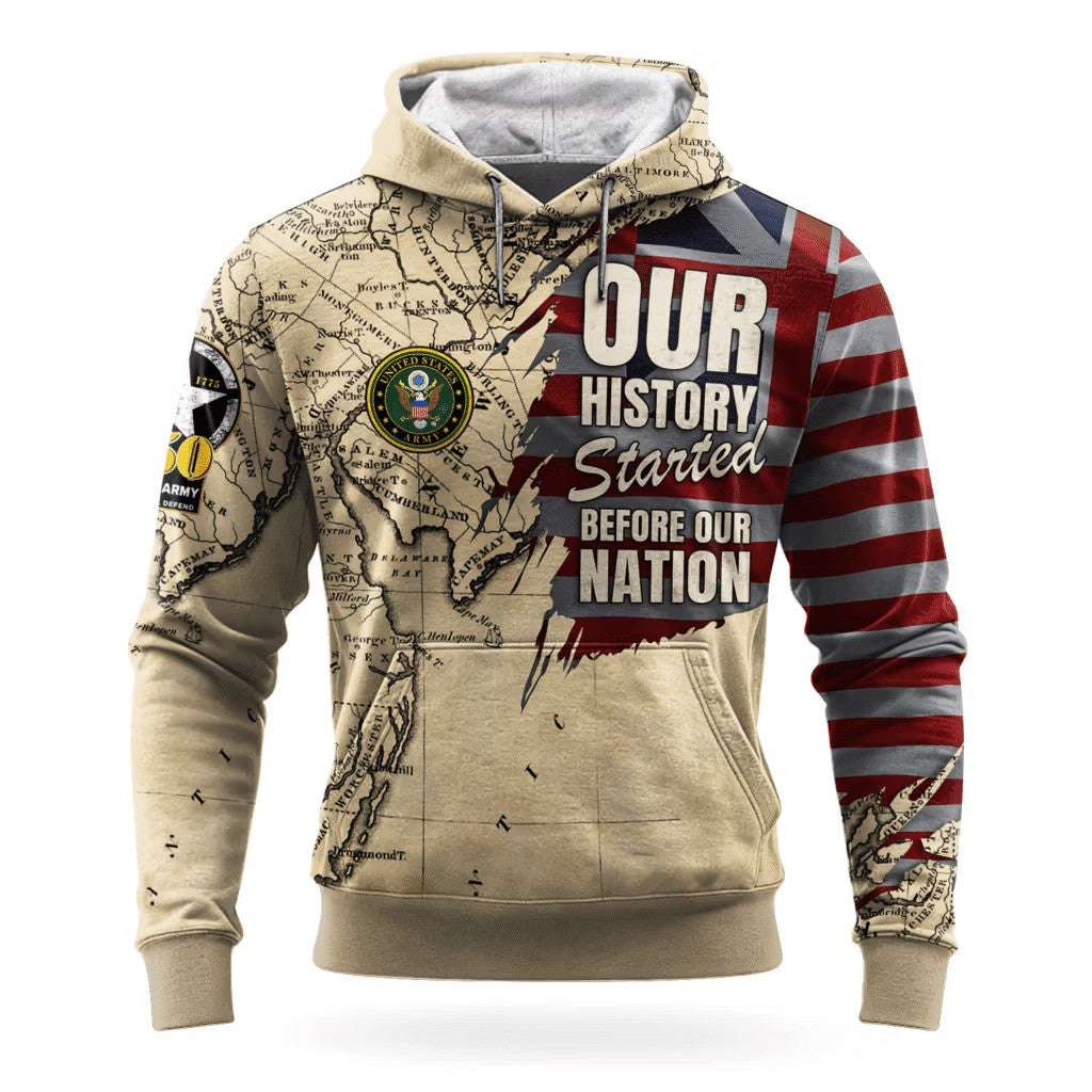 US Army 250 Years Of Service Hoodie 250Th Anniversary 1775 2025 Army Veteran Clothing - Lilybirchmarket