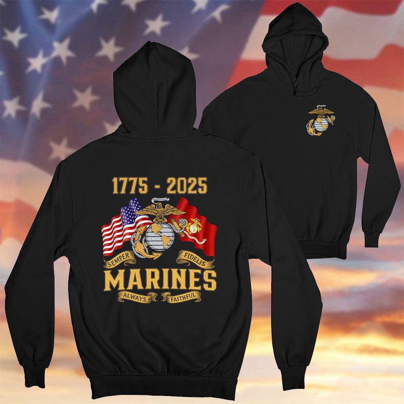 US Marine Corps 250 Years Semper Fi Hoodie 250Th Anniversary USMC Merch Veterans Gifts 2025 - Lilybirchmarket