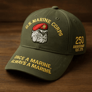 US Marine Corps 250th Anniversary Hat Once A Marine Always A Marine Hat Gifts For Dad - Lilybirchmarket