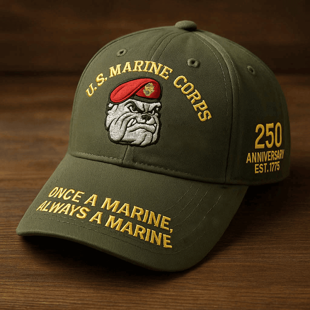 US Marine Corps 250th Anniversary Hat Once A Marine Always A Marine Hat Gifts For Dad - Lilybirchmarket
