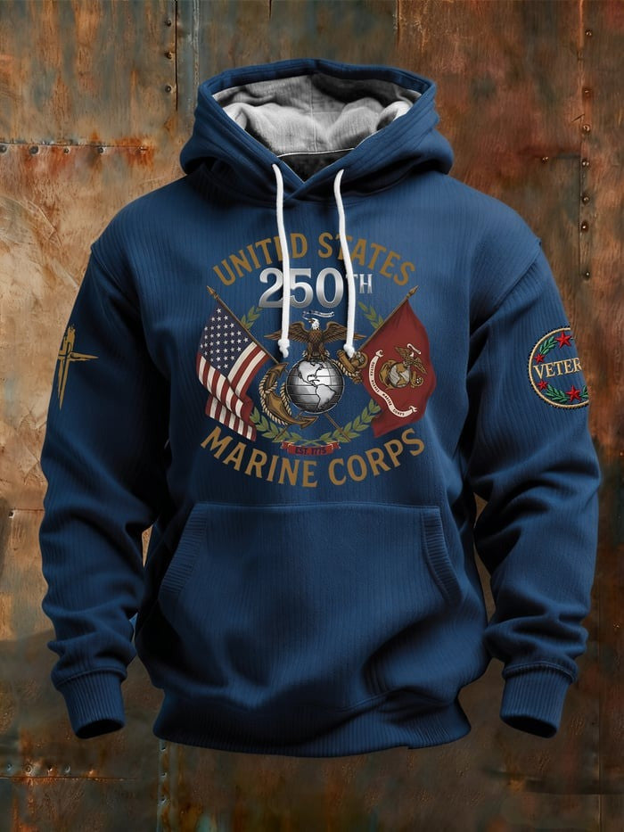 US Marine Corps 250Th Anniversary Veteran Hoodie USMC Hoodie Cool Gifts For Marines - Lilybirchmarket