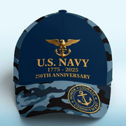 US Navy 250th Anniversary 1775 2025 Hat Proud USN Patriotic Cap Gifts For Navy Veterans - Lilybirchmarket