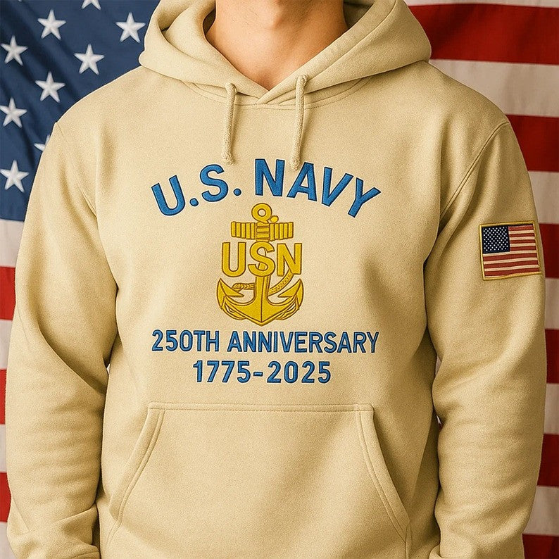 U.S. Navy 250th Anniversary 1775 2025 Hoodie US Navy Apparel Military Clothing Gifts - Lilybirchmarket