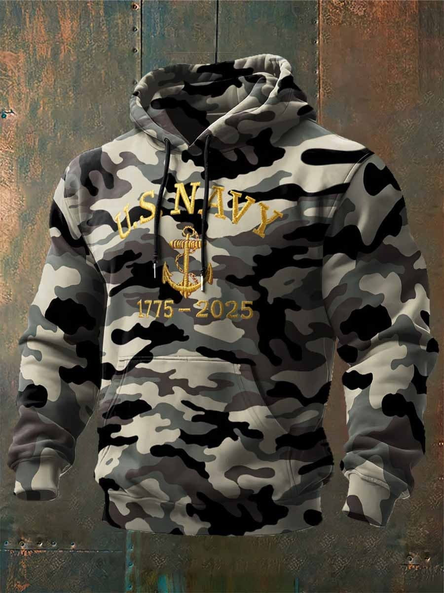 US Navy 250th Anniversary Camo Hoodie 1775 2025 Honor Military Apparel Gifts For Navy Sailor - Lilybirchmarket