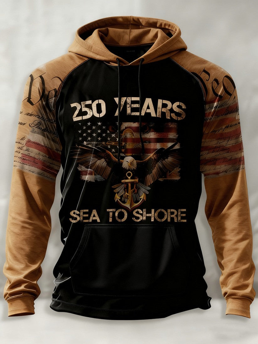 US Navy 250th Anniversary Hoodie 250 Years Sea To Shore USN Merch Patriotic Gifts - Lilybirchmarket