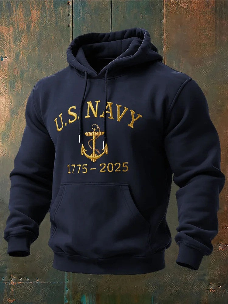 US Navy Hoodie 1775 2025 250 Years Anniversary USN Merch Patriotic Gifts For Men - Lilybirchmarket