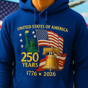 USA 250 Years 1776 2026 Hoodie Liberty Statue Bell Veteran Apparel Christmas Gifts For Veterans - Lilybirchmarket