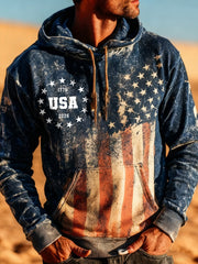 USA 250th Anniversary American Flag Hoodie 1776 2026 Retro Style Patriotic Gifts For Patriots - Lilybirchmarket