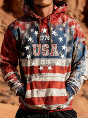 USA 250th Anniversary American Flag Vintage Hoodie 1776 2026 Patriotic Veterans Gifts - Lilybirchmarket