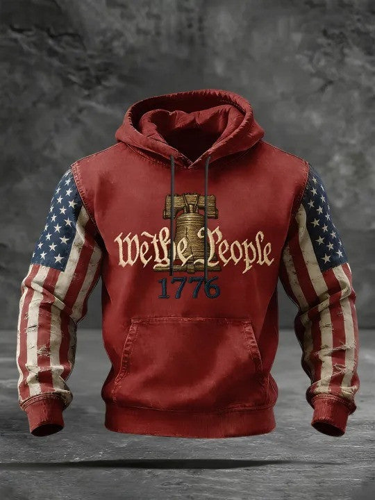 USA 250th Anniversary Hoodie We The People 1776 Men's Patriotic Clothing Independence Day Gifts - Lilybirchmarket