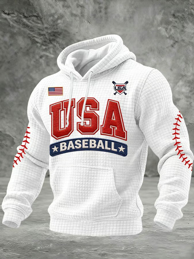 USA Baseball Hoodie Patriotic American Sports Fan Gear National Team Apparel Best Gift For Baseball Fans - Lilybirchmarket