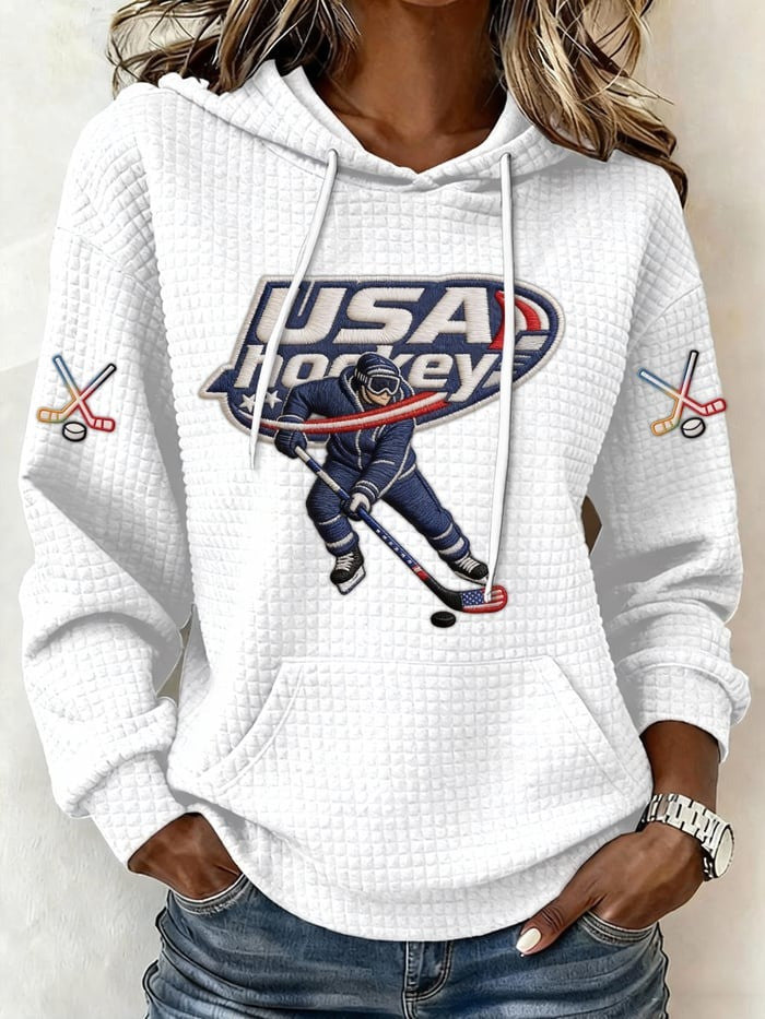 USA Hockey 2026 Winter Olympics Hoodie Women's Game Day Apparel Team USA Hockey Merch - Lilybirchmarket