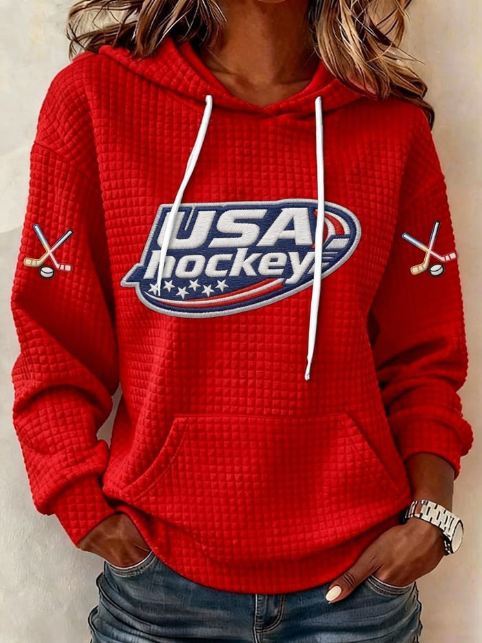 USA Hockey 2026 Winter Olympics Hoodie Women's Game Day Apparel Team USA Merch Fan Gifts - Lilybirchmarket