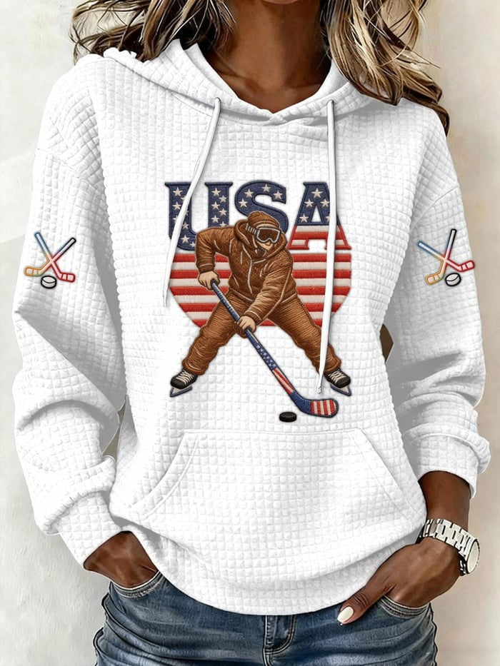 USA Hockey 2026 Winter Olympics Hoodie Women's Game Day Team USA Merch Hockey Lovers Gifts - Lilybirchmarket