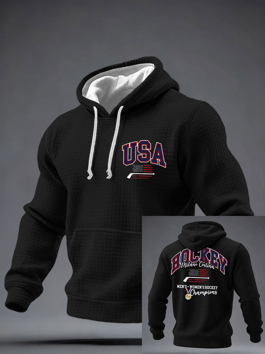 USA Hockey Gold Medal Hoodie USA Hockey Milano Cortina Men's Women's Hockey Champions Merch 2026 - Lilybirchmarket