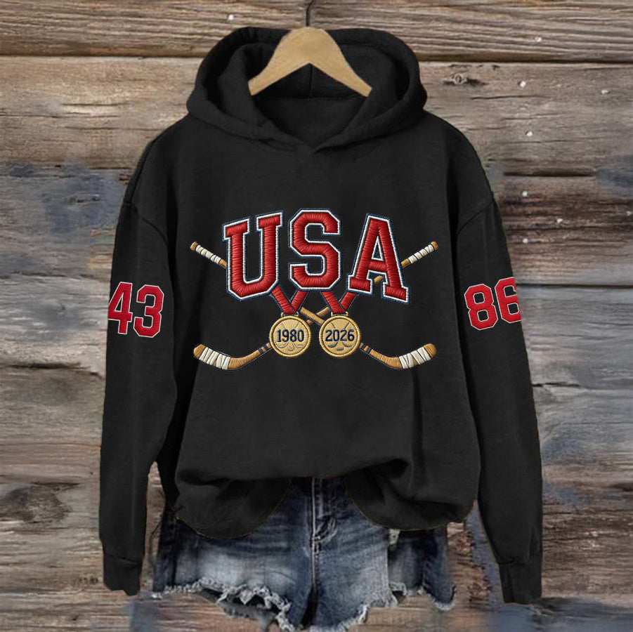 USA Hockey Team 2026 Winter Olympic Hoodie Milano Cortina USA Hockey Apparel Best Fan Gift - Lilybirchmarket