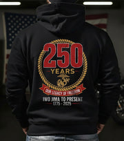 USMC 250 Years Hoodie Our Legacy Of Freedom Iwo Jima To Present Gifts For Marine Veterans - Lilybirchmarket