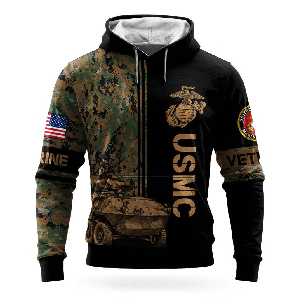 USMC 250Th Anniversary Camo Hoodie Marine Corps Veteran Apparel Best Gifts For Veterans Day - Lilybirchmarket