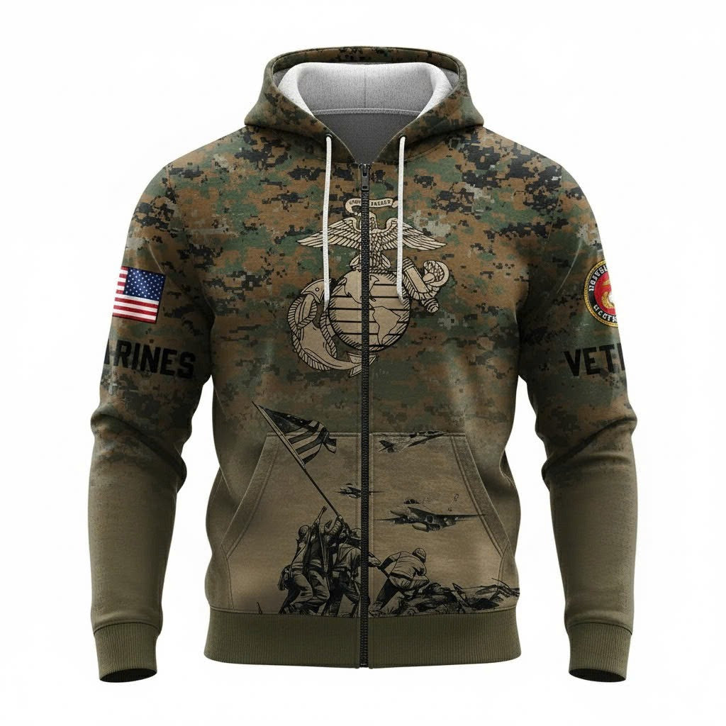 USMC 250Th Anniversary Camo Hoodie Marine Corps Veteran Clothing Best USMC Christmas Gifts - Lilybirchmarket