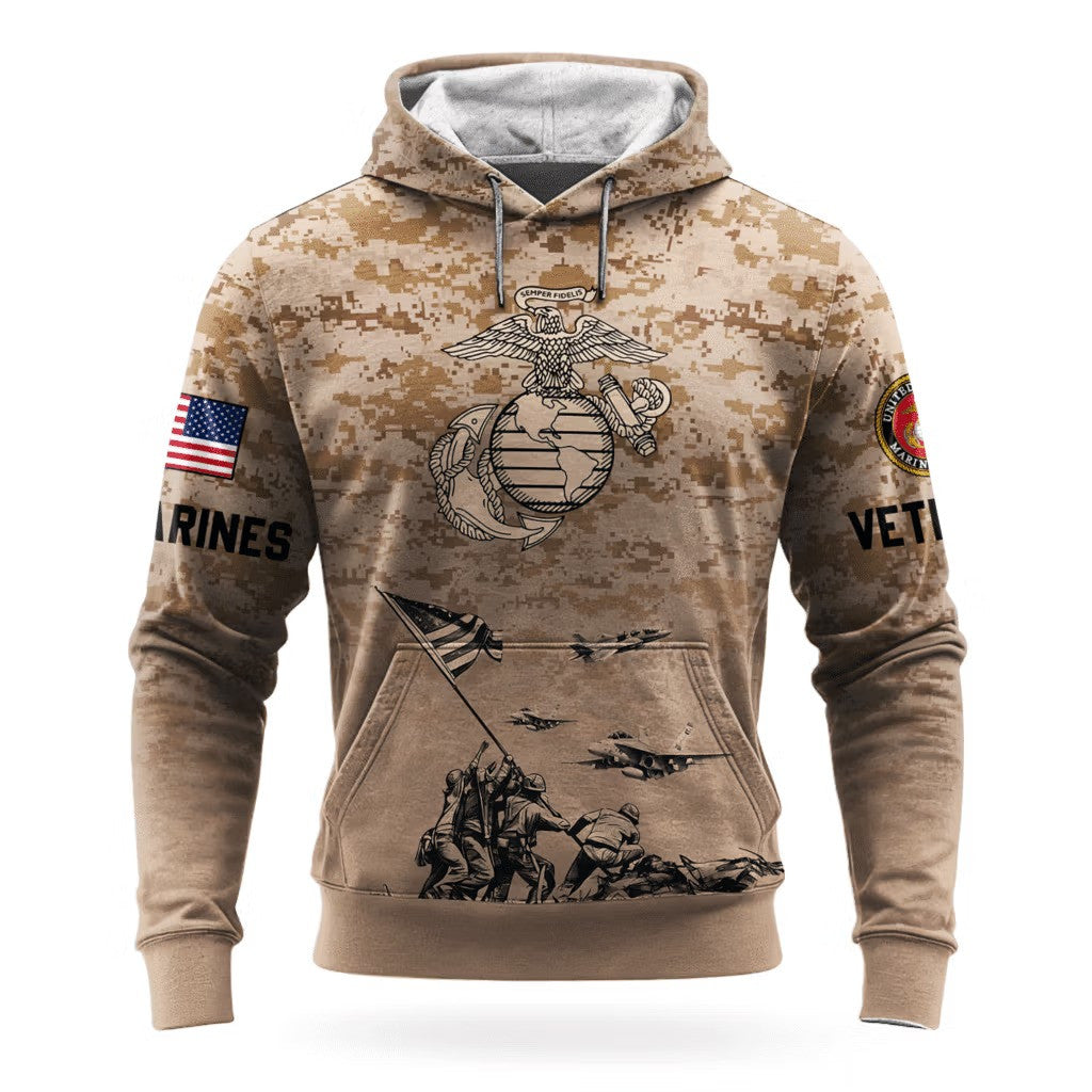 USMC 250Th Anniversary Camo Hoodie Marine Corps Veteran Clothing Patriotic Gifts 2025 - Lilybirchmarket