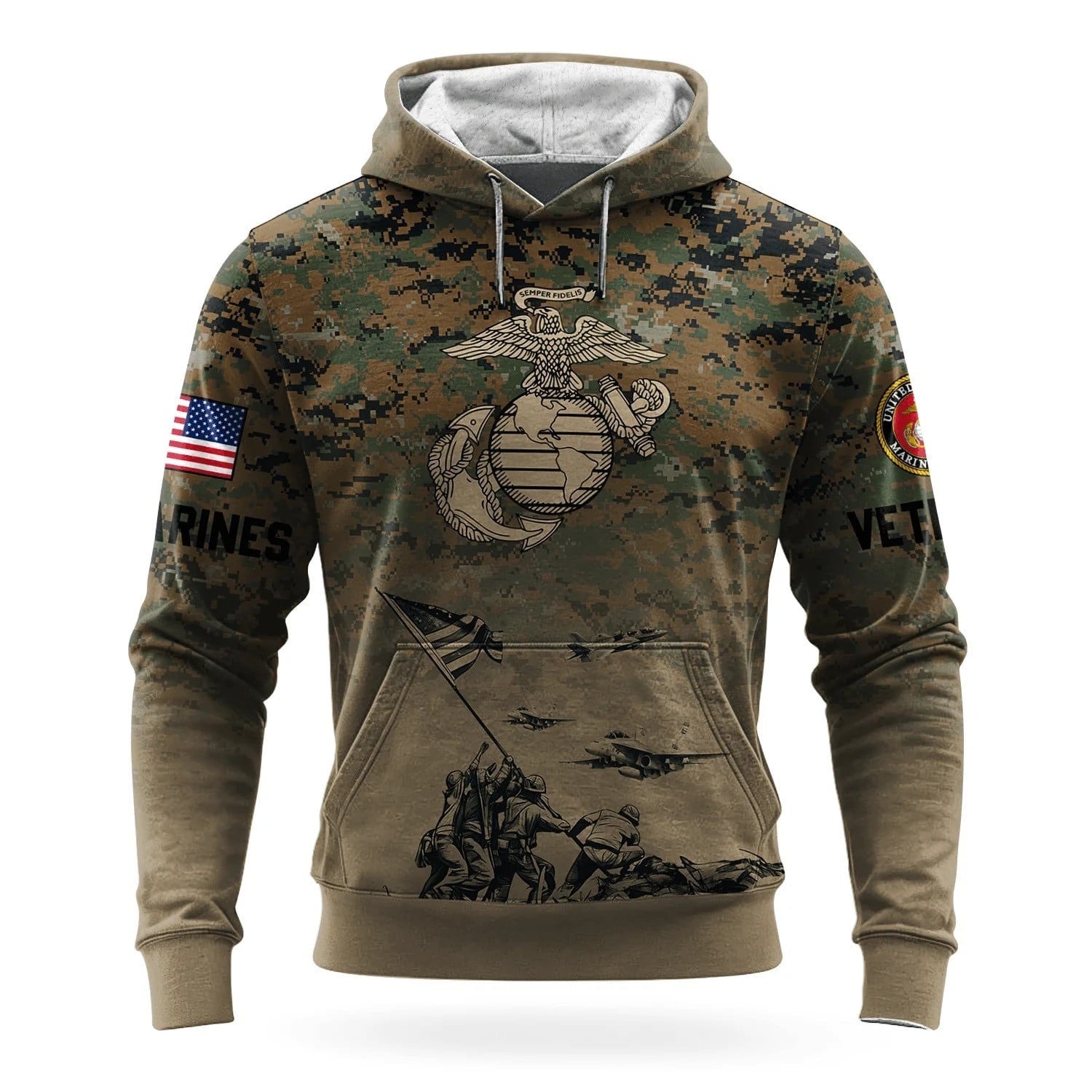 USMC 250Th Anniversary Camo Hoodie Marine Corps Veteran Clothing USMC Merch Gifts For Dad - Lilybirchmarket