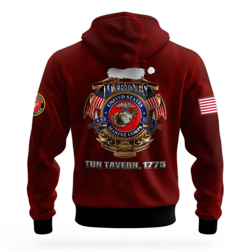 USMC 250Th Anniversary Christmas Hoodie 1775 2025 Marine Corps Veteran Apparel Gift Ideas - Lilybirchmarket