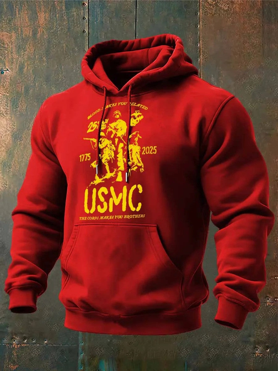 USMC 250th Anniversary Hoodie 1775 2025 Marine Corps Veteran Apparel Gifts For Brotherhood - Lilybirchmarket