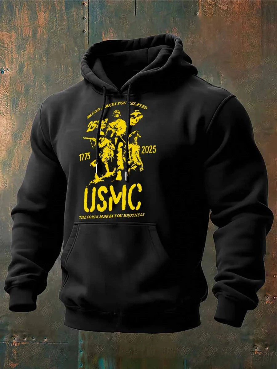 USMC 250th Anniversary Hoodie 1775 2025 Marine Corps Veteran Apparel Gifts For Brotherhood - Lilybirchmarket