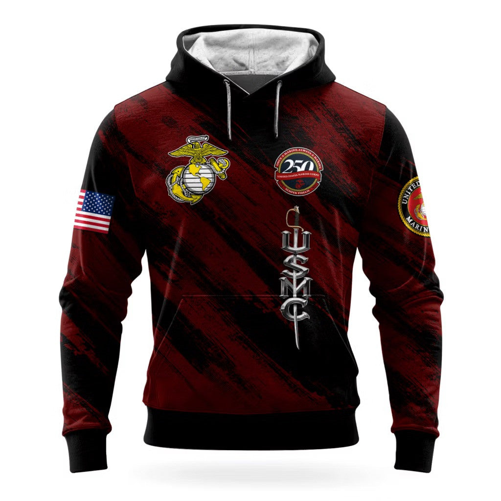 USMC 250Th Anniversary Hoodie 1775 2025 USMC Merch Marine Corps Veteran Apparel Good Gifts - Lilybirchmarket