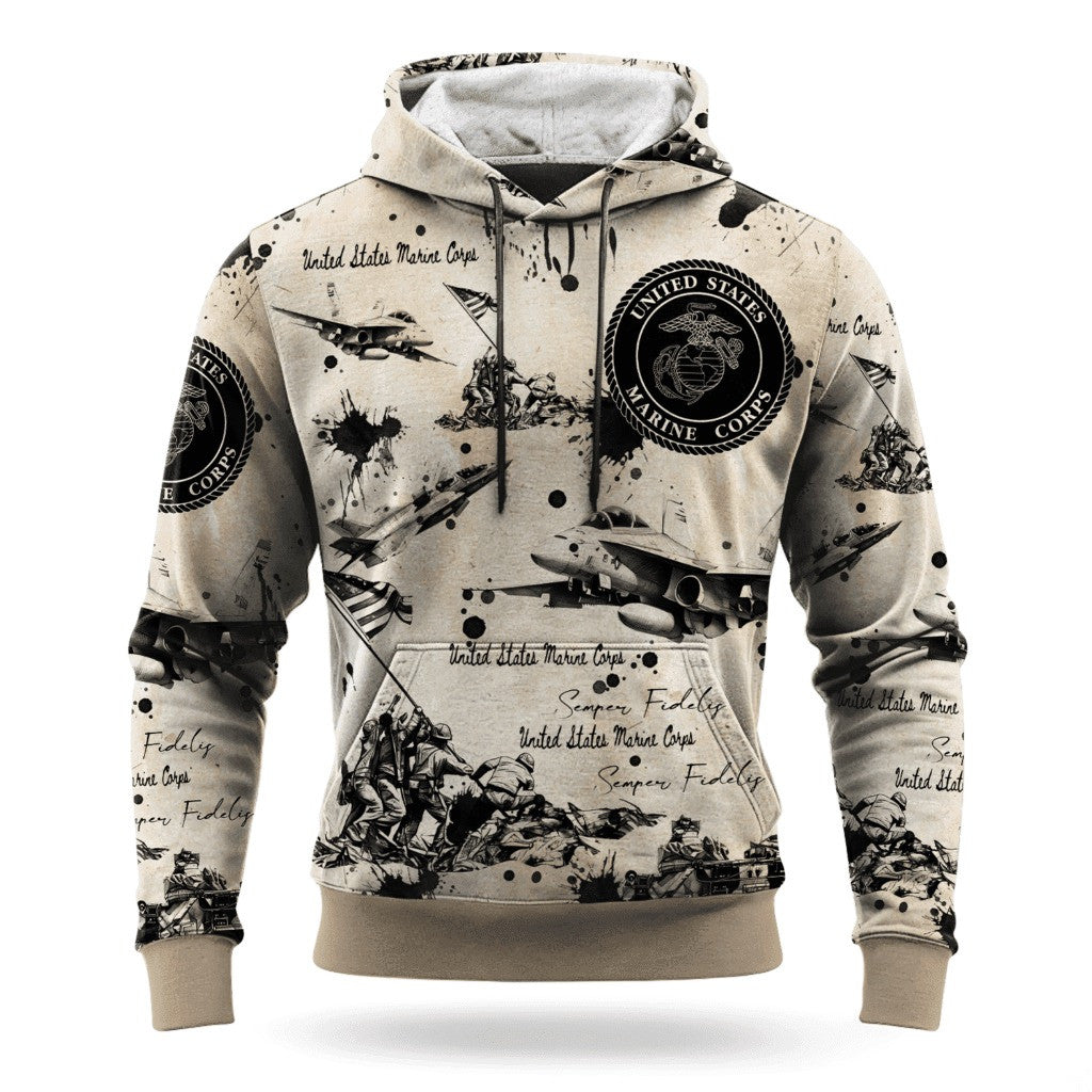 USMC 250Th Anniversary Hoodie Marine Corps Veteran Clothing Unique Gifts For Veterans Day - Lilybirchmarket