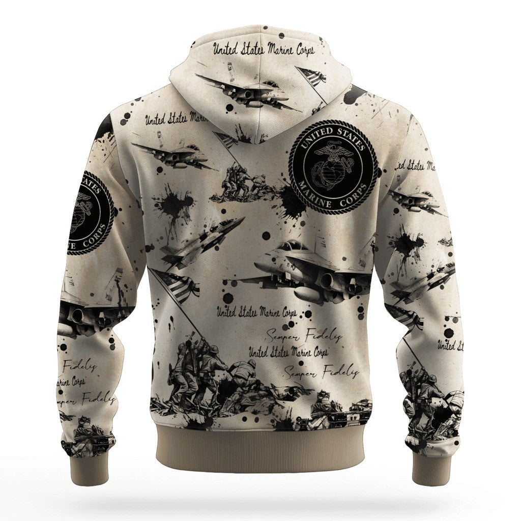 USMC 250Th Anniversary Hoodie Marine Corps Veteran Clothing Unique Gifts For Veterans Day - Lilybirchmarket