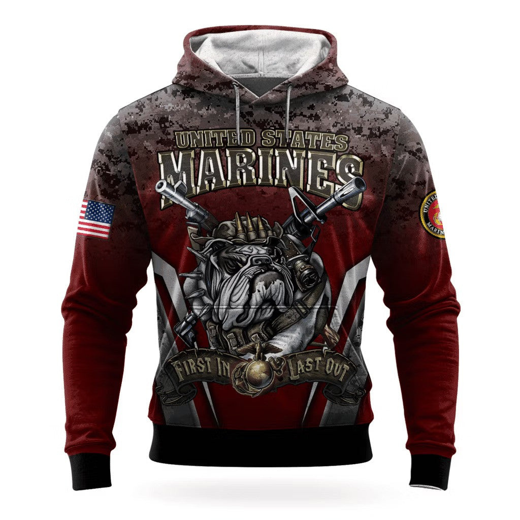 USMC Bulldog Devil Dog 250Th Anniversary Hoodie 1775 2025 Marine Corps Veteran Apparel - Lilybirchmarket