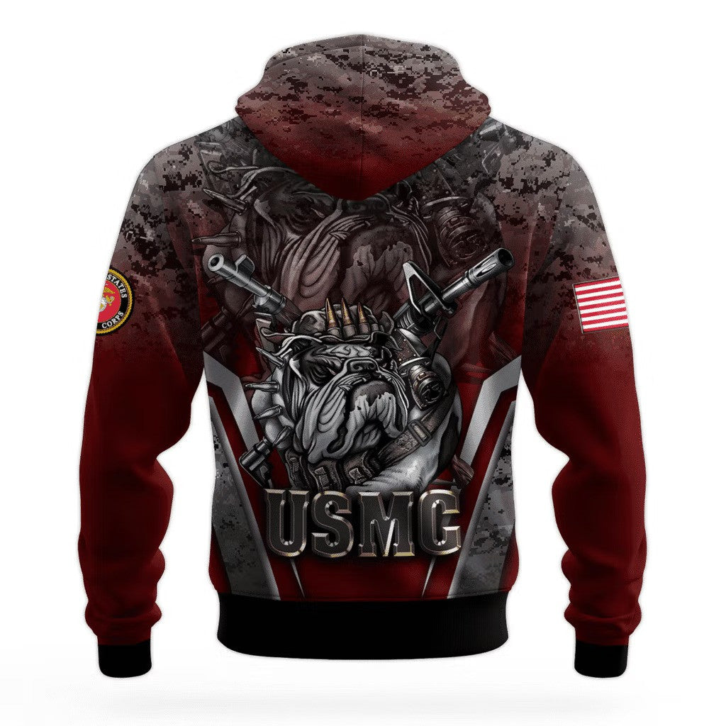 USMC Bulldog Devil Dog 250Th Anniversary Hoodie 1775 2025 Marine Corps Veteran Apparel - Lilybirchmarket