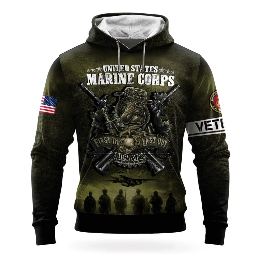 USMC Bulldog Devil Dog 250Th Anniversary Hoodie Marine Corps Merch Veteran Gift Ideas - Lilybirchmarket