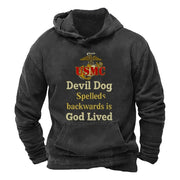 USMC Devil Dog Spelled Backwards Is God Lived Hoodie US Marines Corps Apparel Best Gift Ideas - Lilybirchmarket