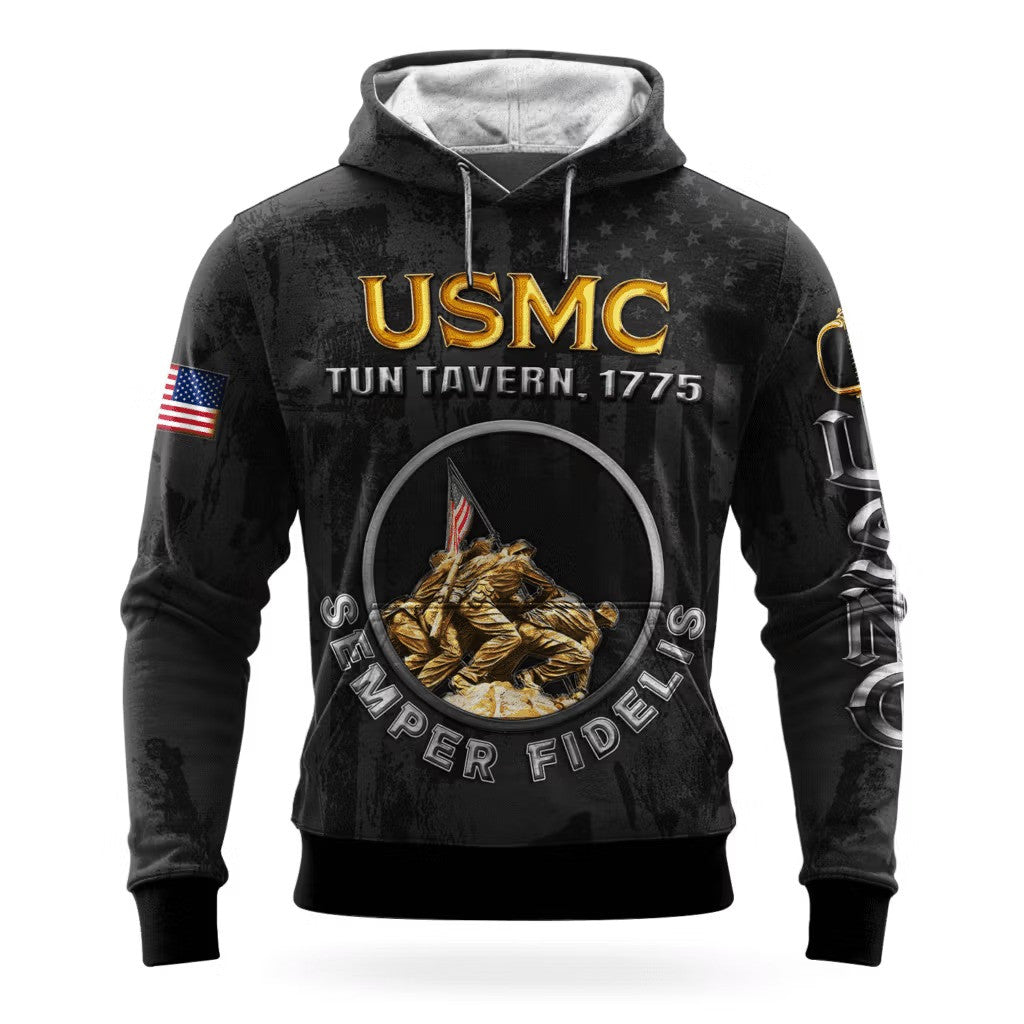 USMC Semper FI 250Th Anniversary Hoodie 1775 2025 Patriotic Marine Corps Veteran Clothing - Lilybirchmarket