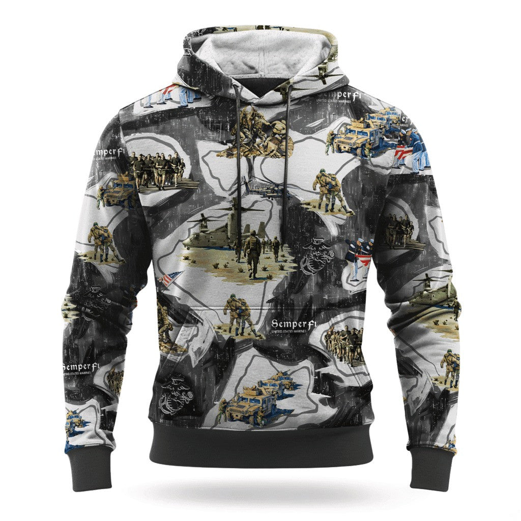 USMC Semper Fi 250Th Anniversary Hoodie Marine Veteran Apparel Unique Marine Corps Gifts - Lilybirchmarket