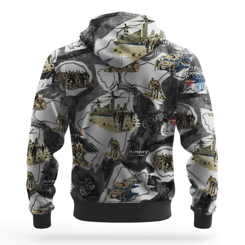 USMC Semper Fi 250Th Anniversary Hoodie Marine Veteran Apparel Unique Marine Corps Gifts - Lilybirchmarket