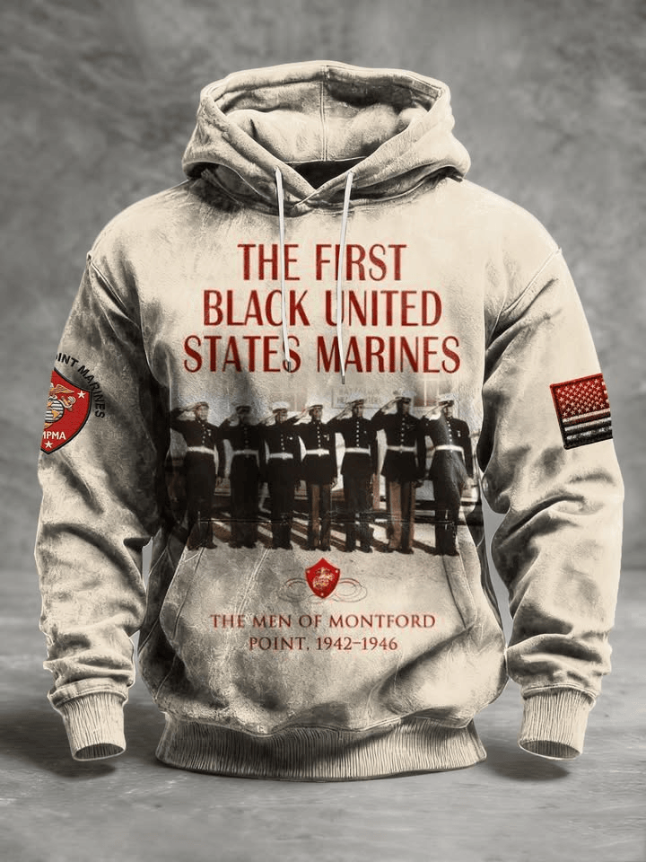 USMC The Men Of Montford Point Hoodie The First Black US Marines Hoodie Military Honor Apparel - Lilybirchmarket