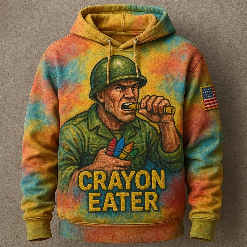 USMC Veteran Crayon Eater Hoodie 3D Print Colorful Honor US Marine Corps Veteran Apparel - Lilybirchmarket