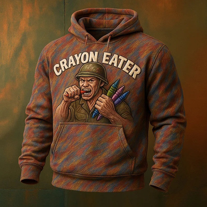USMC Veteran Crayon Eater Hoodie 3D Print Colorful Marine Corps Veterans Gifts For Brothers - Lilybirchmarket